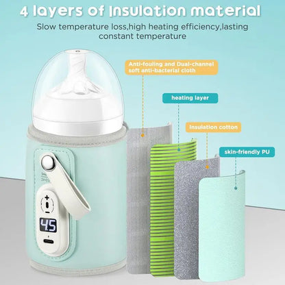 Portable Baby Bottle Warmer - USB Rechargeable; Free Shipping